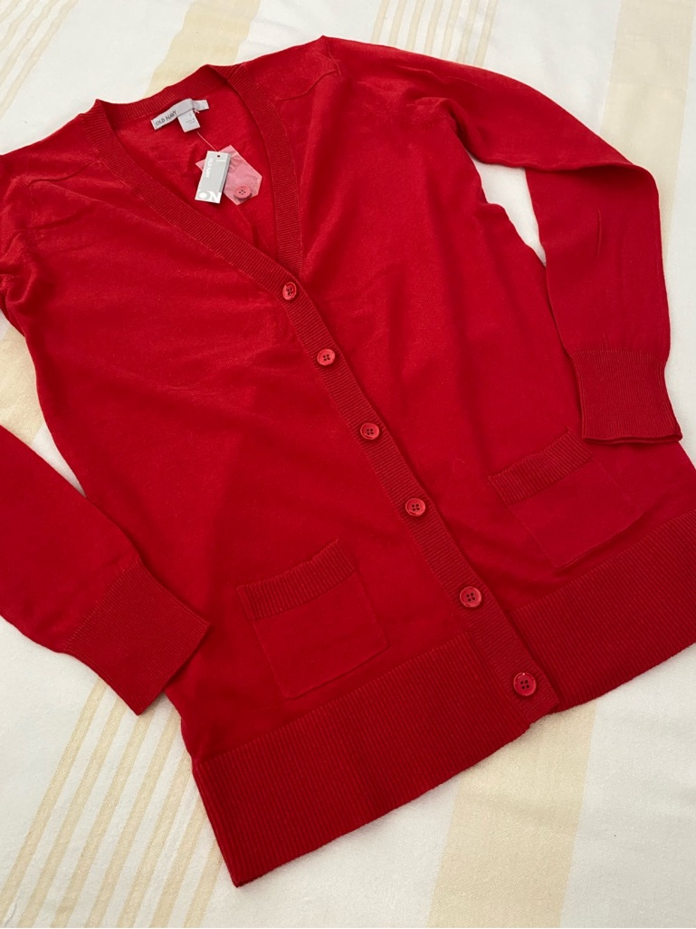 Old Navy NWT 100% Cotton Poppy Red Cardigan